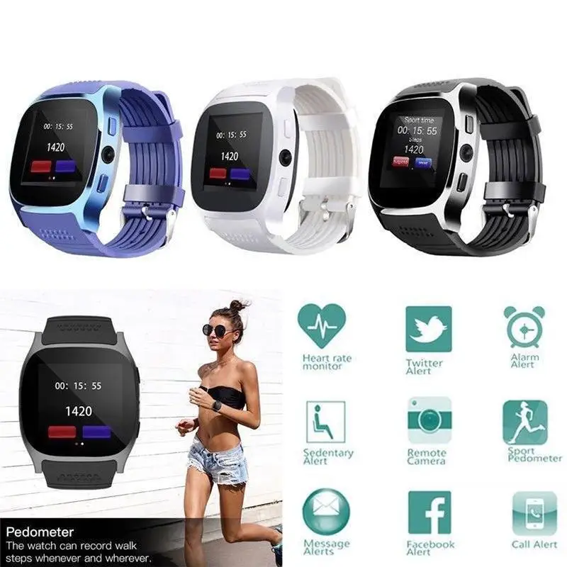 Studyset Bluetooth Смарт часы телефон mate SIM fm шагомер для Android IOS iPhone samsung