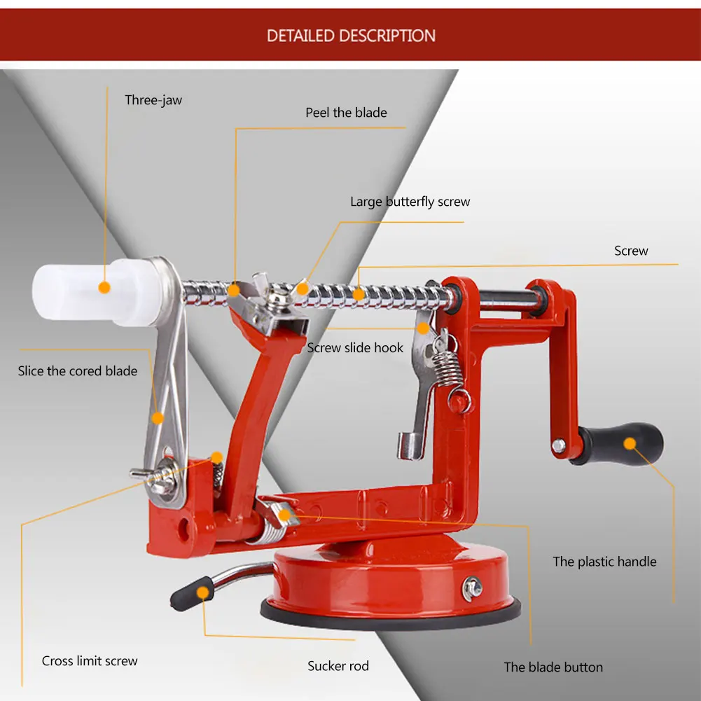 

Apple Peeler Corer Stainless Steel Apple Corer Slicer Peeler Spiral Apple/Potato Peeler Slicer Corer