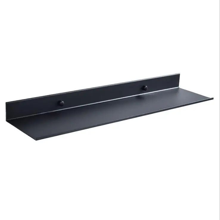 

Space aluminum Black Bathroom Shelves Kitchen Wall Shelf Shower Storage Rack Bathroom Accessories 30-60cm Lenght