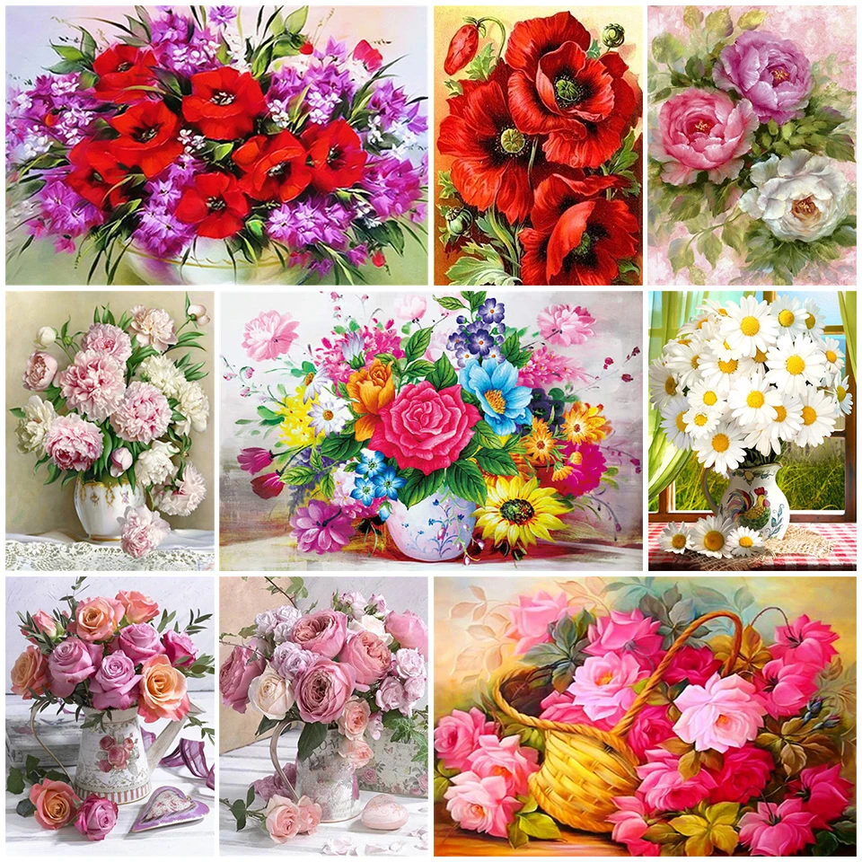 5d алмазная живопись сделай сам цветок Полный алмаз квадратная Круглая Мозаика