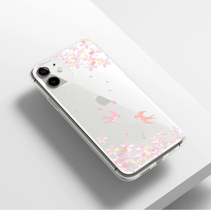 Cherry Blossoms Tree Case for Iphone 13 Case for IPhone 12 13 11 Pro XR 7 X XS Max Mini 8 6 6S Plus 5 5S SE 2020 Silicone Cover