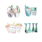 Принадлежности для вечерние с маленькой русалочкой, коробка для попкорна в виде единорога, женская сумка, украшение для детского дня рождения, свадьбы, вечеринки