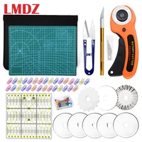 lmdz leather rotary cutter kit with a4 cutting mat patchwork ruler carving knife sewing clips for quilting leather sewing