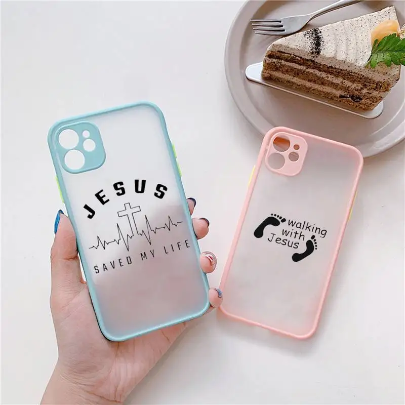 

Faith Christian Religious Jesus Phone Case Matte Bumper For iphone 13 12 mini 11 Pro Max X XS Max XR 7 8 Plus Capa