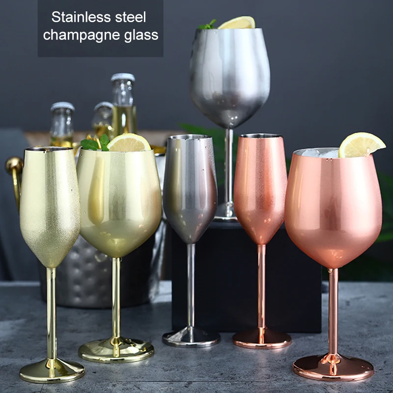 

Стакан для шампанского из нержавеющей стали, стакан для вина, коктейльный стакан, металлический стакан для вина, бокал для бара, ресторана, х...