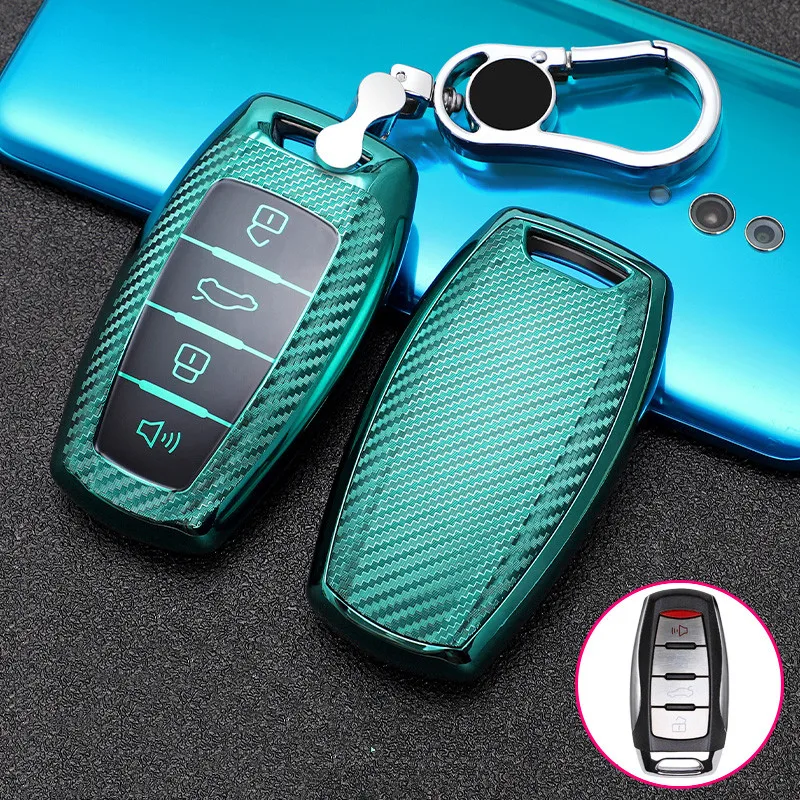 

Carbon Fiber TPU key case cover keychain for Great Wall Haval/Hover H6 H7 H4 H9 F5 F7 H2S Car-covers Holder Shell