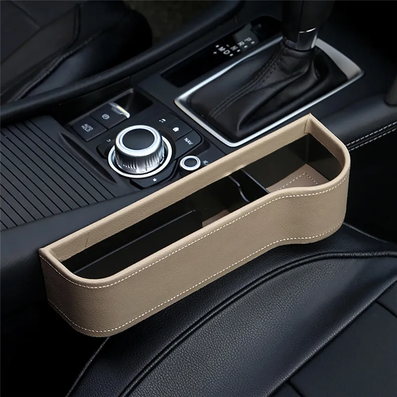 

Car Seat Gap Storage Box Cup PU Leather Pocket Catcher Organizer Phone Bottle Cups Holder Multifunctional Car Accessories