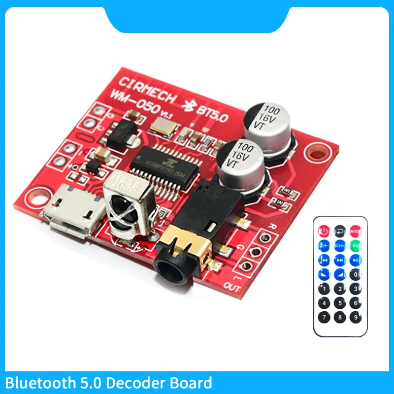 

Audio Player Bluetooth 5.0 MP3 Decoder Board USB-disk TF Card WMA WAV FLAC APE DAC Remote Key Button Control
