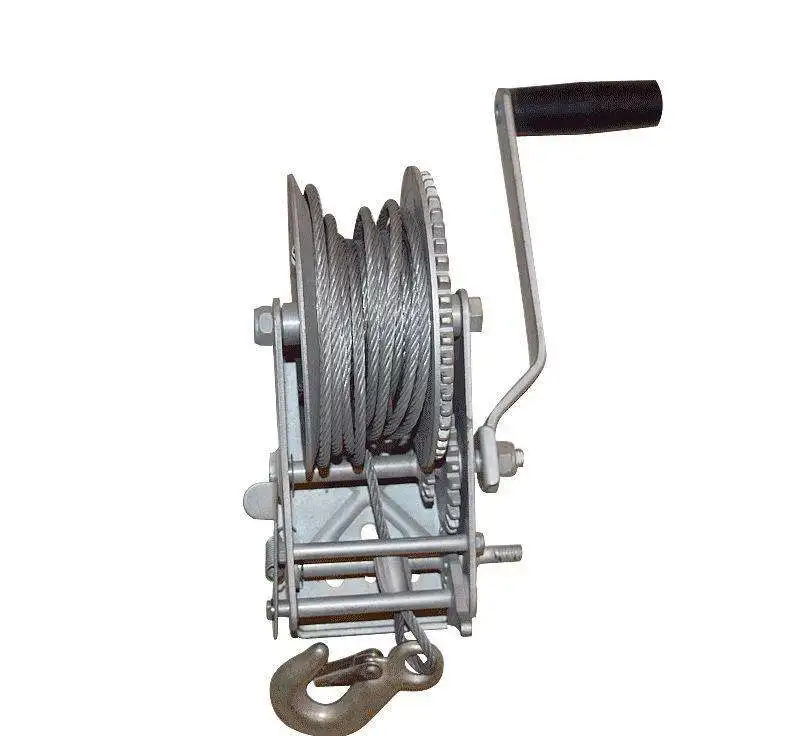 3500lbs Manual Winch Dual Gear Hand Winch Hand Crank Manual Boat ATV RV Trailer 33ft Cable Solid Wire Rope