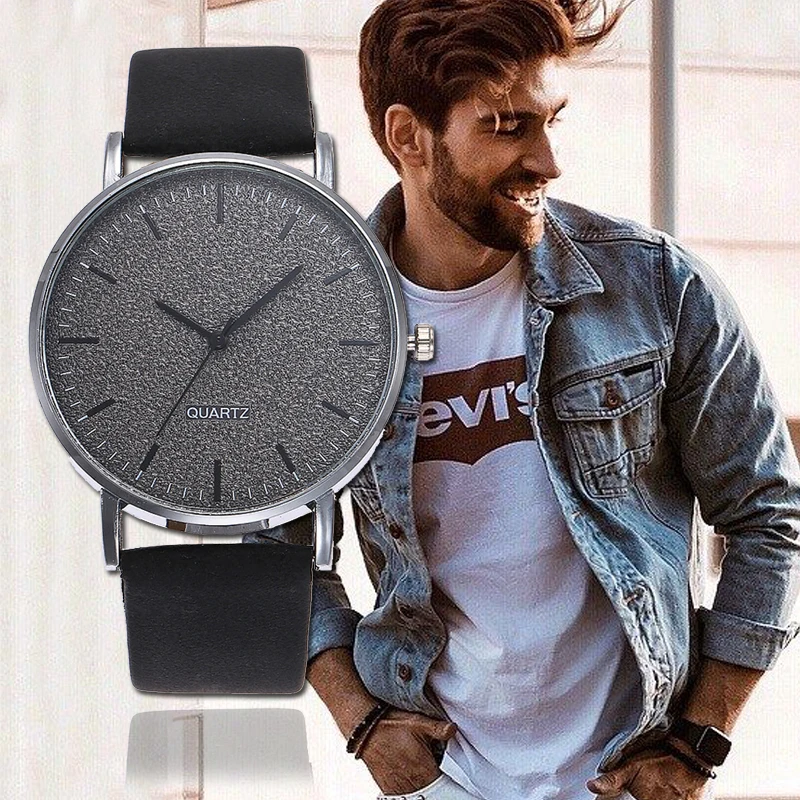 Часы мужские с гравировкой брендовые Роскошные модные повседневные кожаным