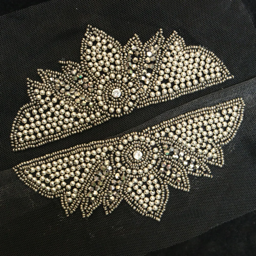 2 шт./компл. черные эполеты из бисера для одежды панк пальто костюм DIY Мода