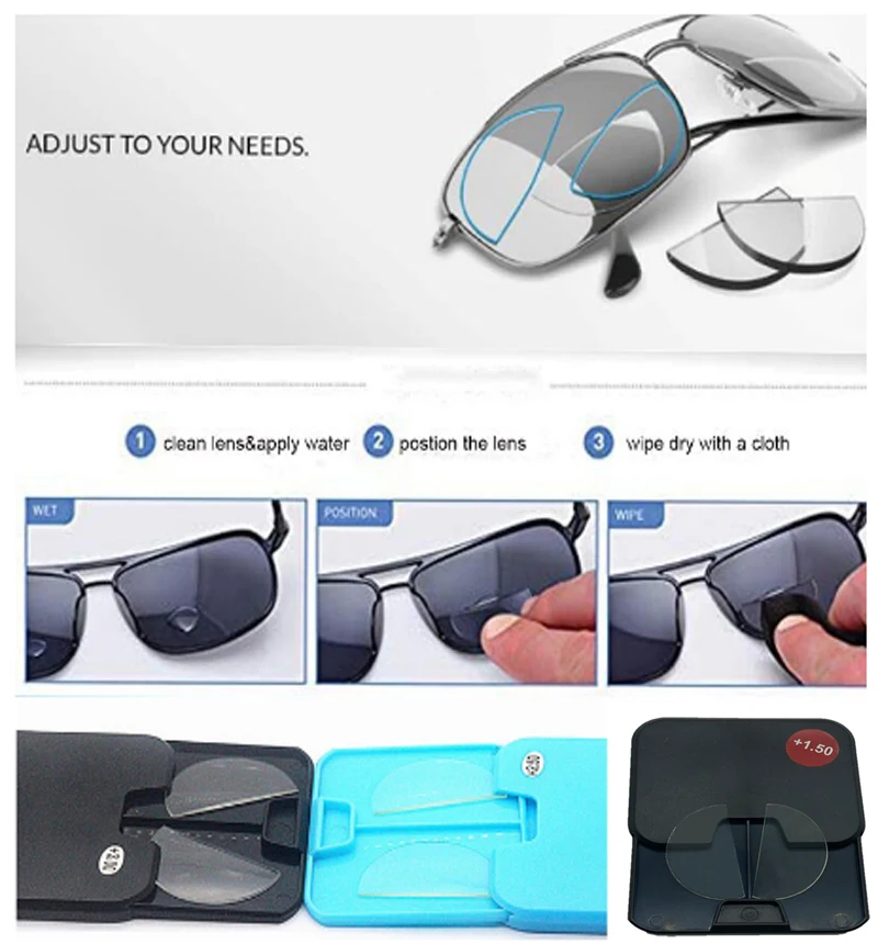 TR90 Siquid силиконовые бифокальные линзы для чтения 2 шт. приклеивающиеся