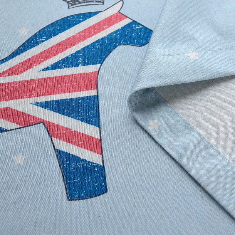 Занавеска для спальни мальчиков с изображением лошадей голубая ткань гостиной