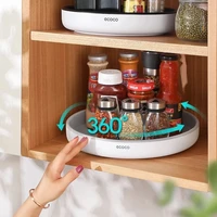 2530cm kitchen condiment round 360 degrees rotating storage tray convenient rotating spice rack non slip cosmetics organizer