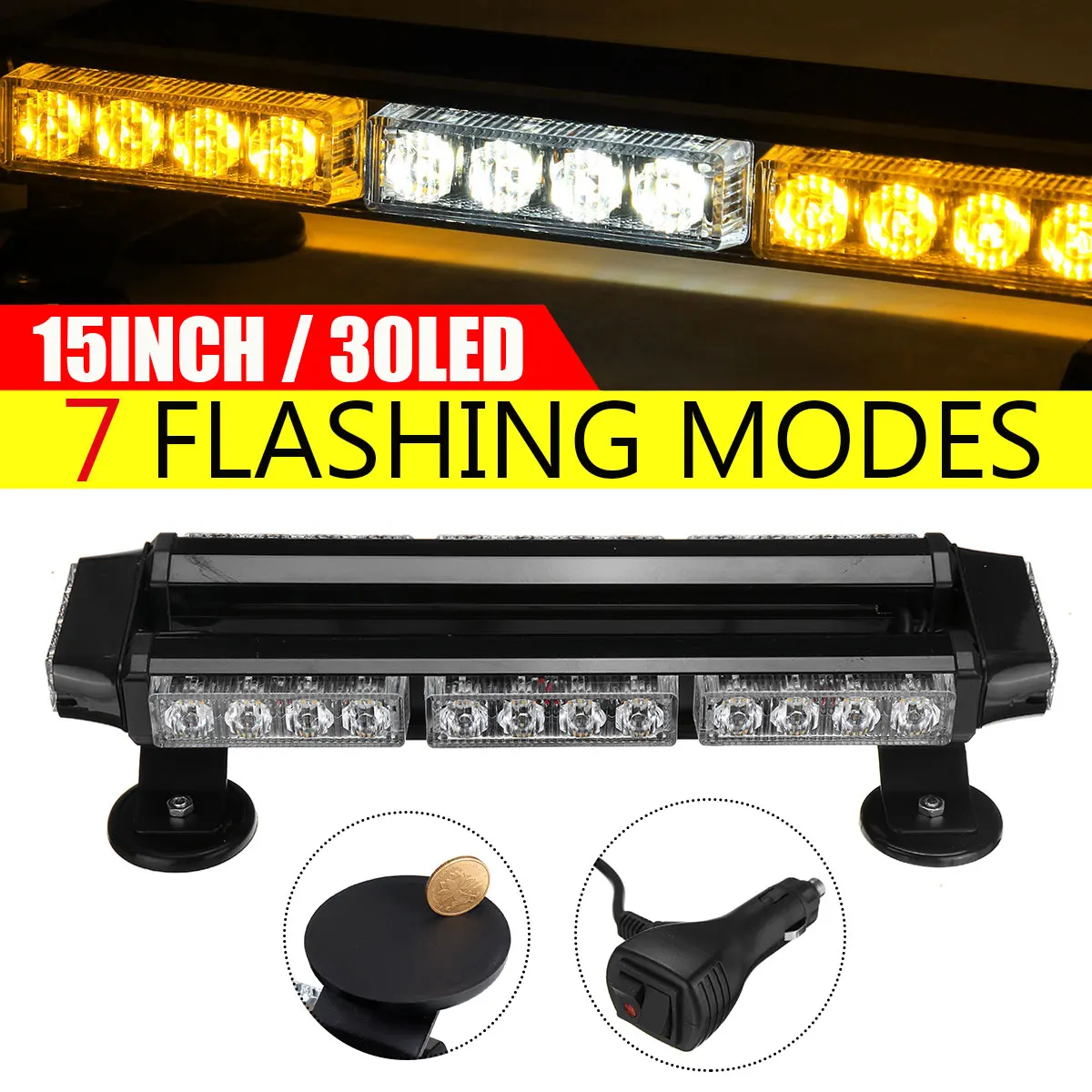 

Предупредительный стробоскоп для автомобиля грузовика, мигающий световой индикатор 12 В, 30 светодисветодиодный, водонепроницаемый двухсто...