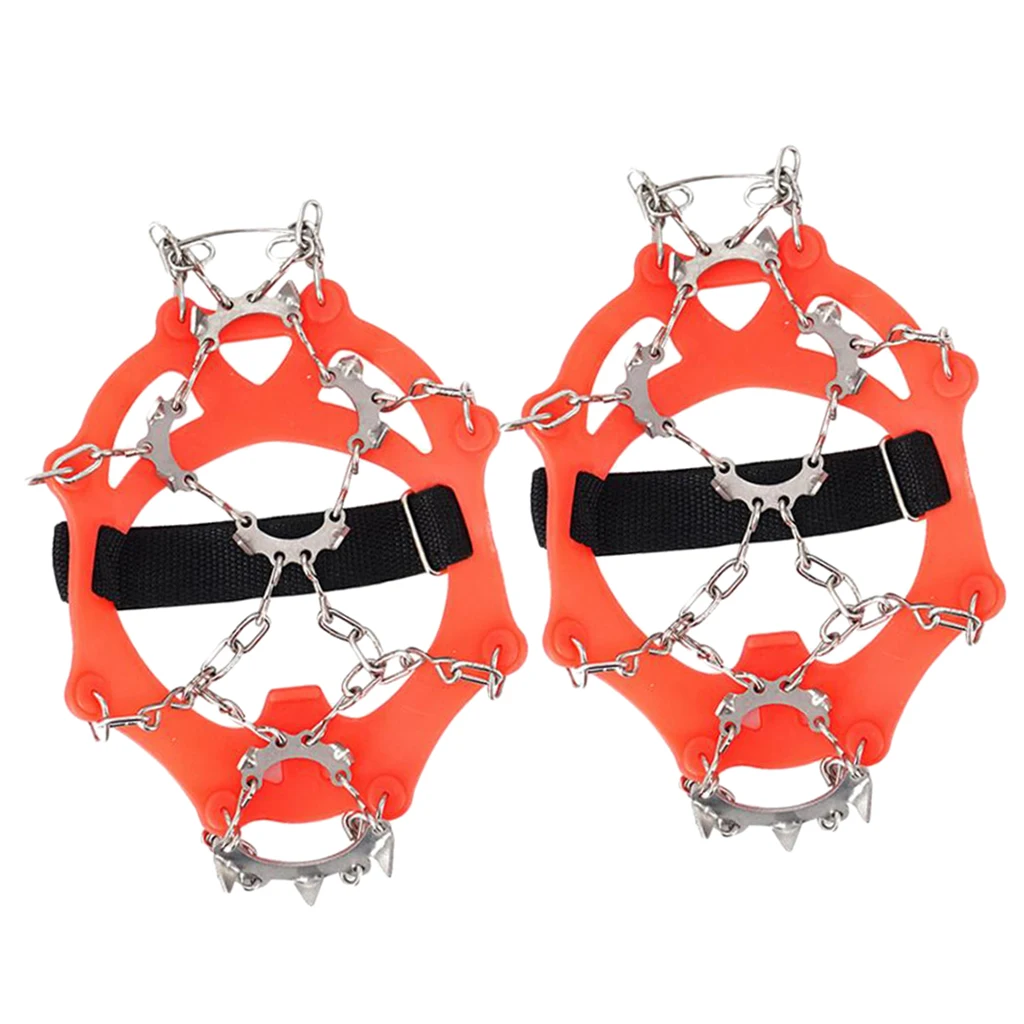 

1 Pair 13 Tooth Ice Cleats Crampons for Walking Climbing Mountaineering Anti-slip Snowboarding Ice Cleats for Hiking Boots