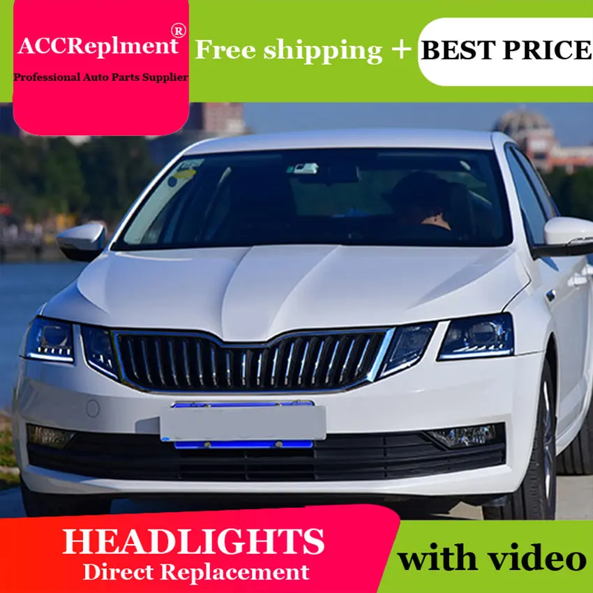 Авто. PRO головной светильник s для Skoda Octavia автомобильный Стайлинг Биксеноновые линзы светодиодный светильник направляющие DRL H7 Ксеноновые фары для Skoda octavia