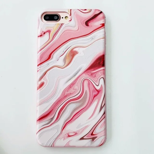 Чехол для телефона с изображением листьев карамельного цвета для iPhone 11 Pro X 6 6s 7 8 Plus XR XS Max кактус растения Модный мягкий резиновый, силиконовый, из термопластичного полиуретана, чехол для Fundas Coque для - Цвет: pink marble
