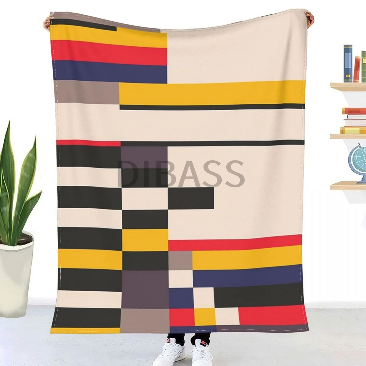 

Geometric Design - Bauhaus Inspired Comforter 3D Printed Flannel Throw Blanket