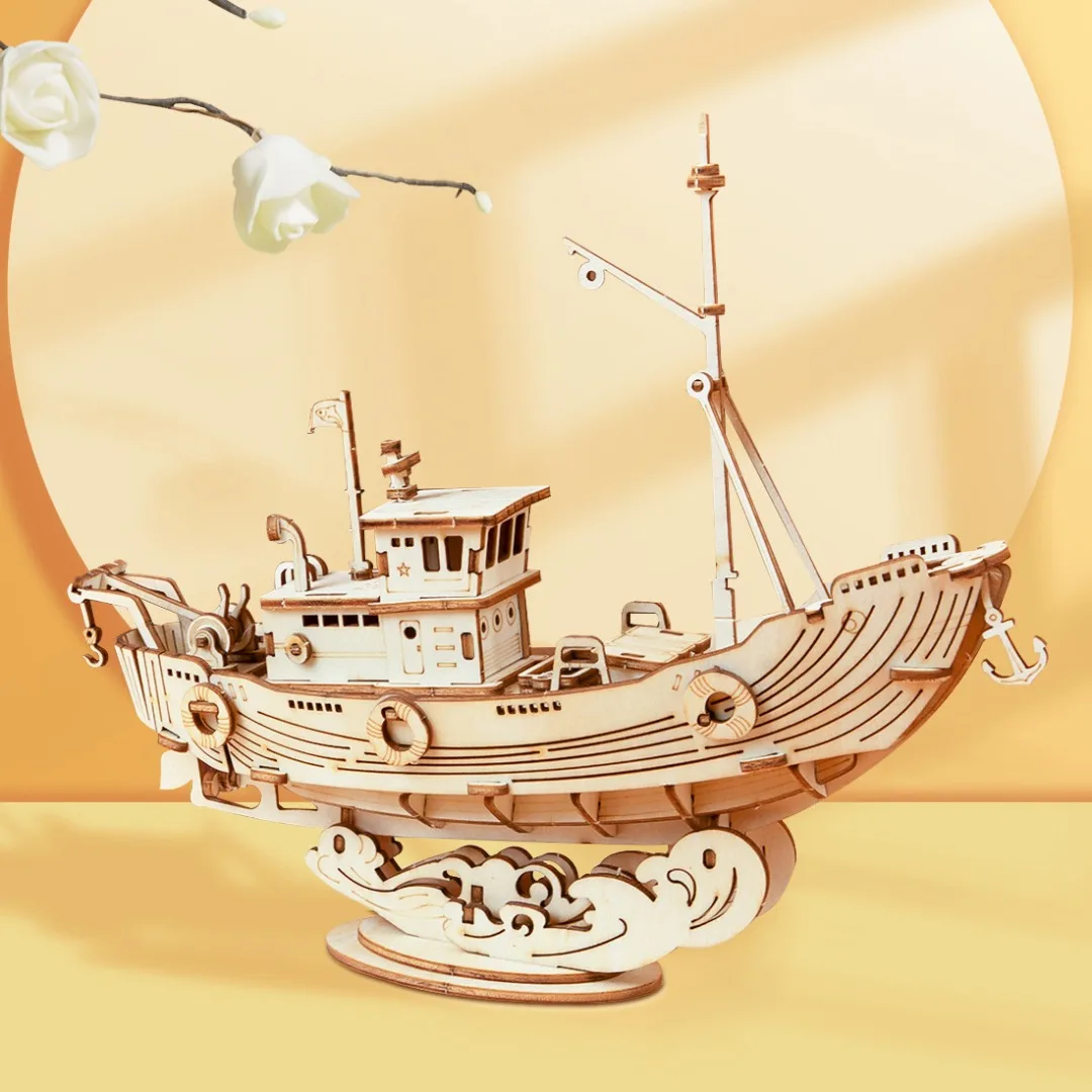 

Vintage Sailing Ship 3D Wooden Puzzle Game Assembly Model Kit Boat Toy Gift for Children Teens Adult