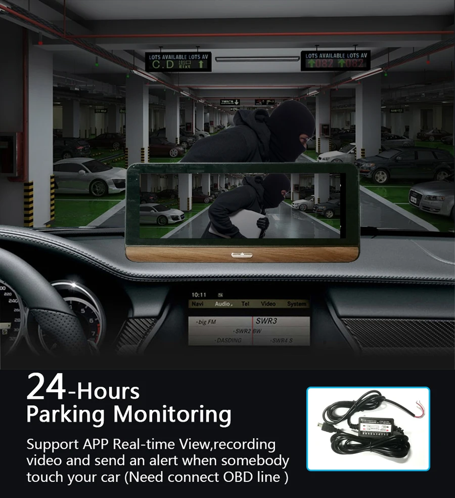 Автомобильный видеорегистратор Anfilite 4G ADAS 8 дюймов Android 5 1 GPS-навигация 1080P Wi-Fi Bluetooth