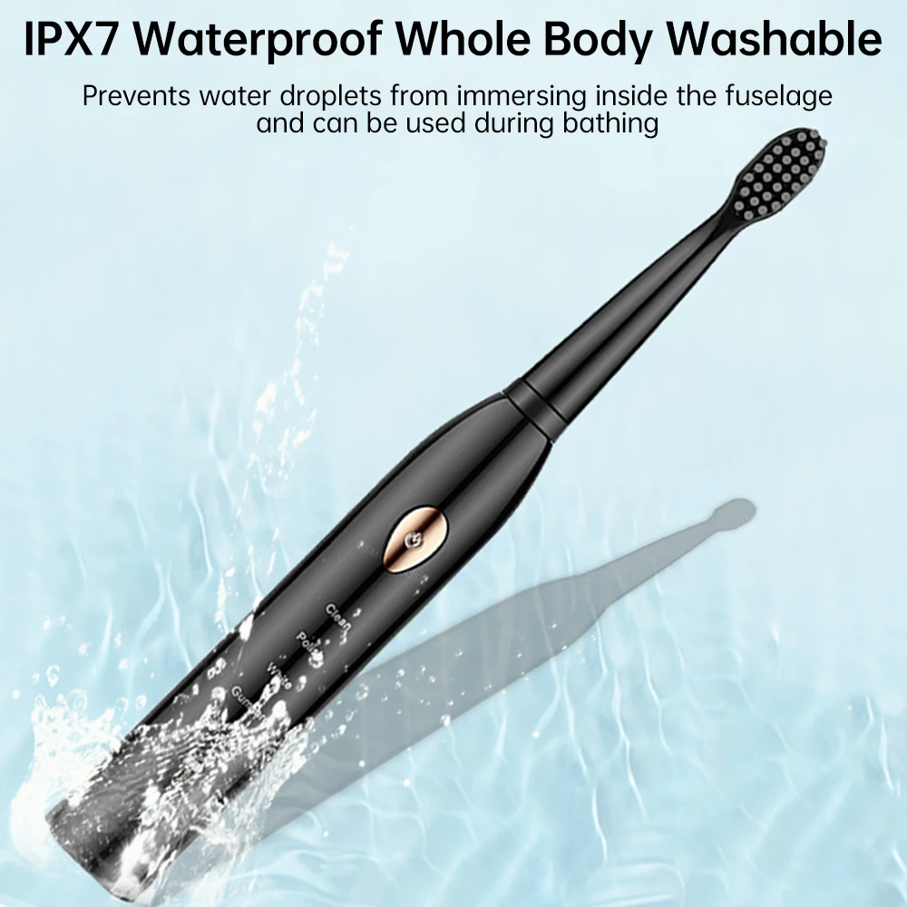

5 Mode Smart Electric Toothbrush Automatic Ultrasonic Sonic Tooth Brush Adult IPX7 Waterproof USB Rechargeable Teeth Brush