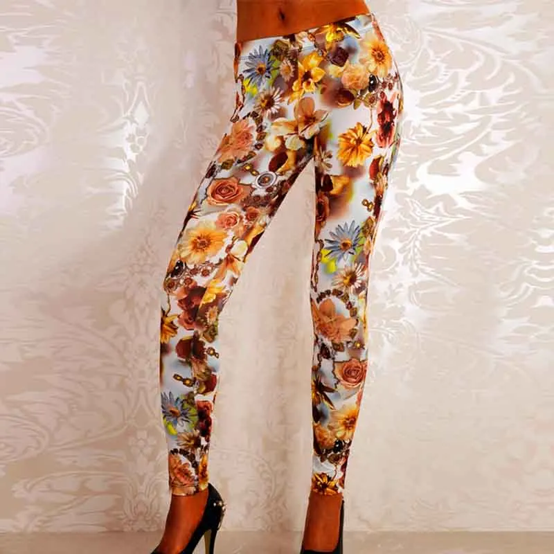 Новинка 2021 красивые женские брюки для фитнеса с принтом пейсли