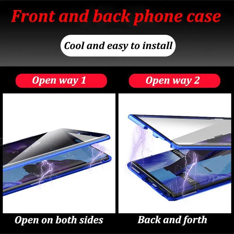 

Metal Magnetic Double Sided Case For Samsung Galaxy A51 A50 A31 A32 A52 A70 A71 A21s M51 A91 A12 S21 M21 M31 S8 S9 S10 S20 Cover