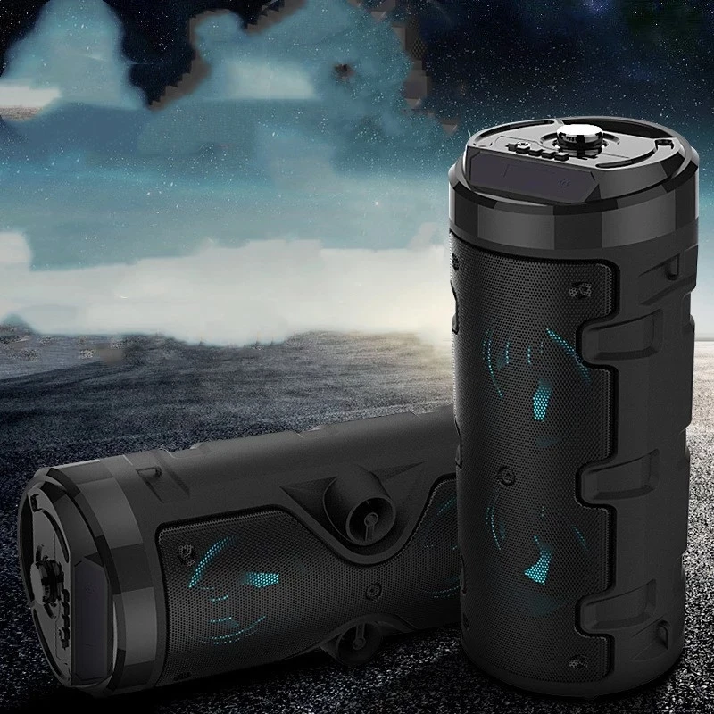 Портативный bluetooth динамик Cannon barrel мощный сабвуфер колонка с дистанционным