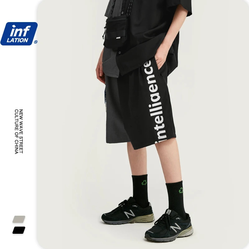 Мужские повседневные шорты INFLATION свободные летние из полиэстера с буквенным
