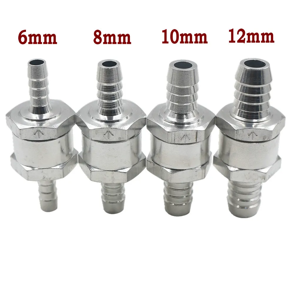One Way 6/8/10/12mm Valves Aluminium Non Return Valve Fuel Petrol Diesel Oil Gas Check for Car Automobile Water Pumps | Обустройство