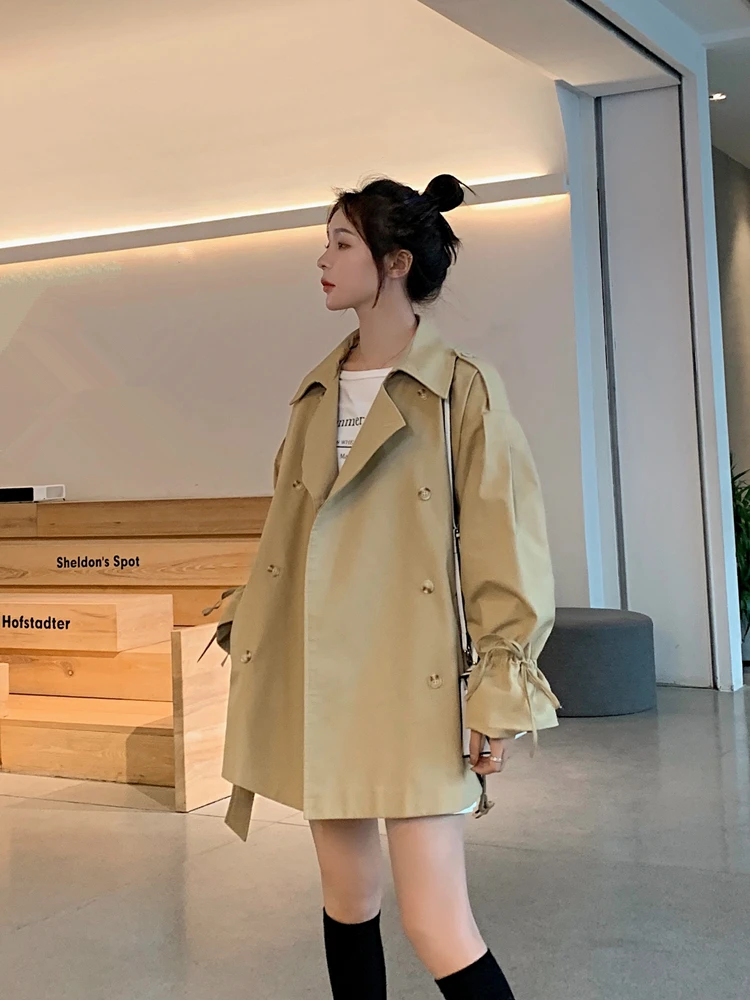 2020 четверть новый фонд Тянущая веревка ветровка Свободная Мода Женская Туника