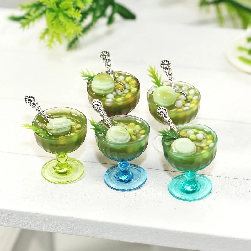 

1/12 Dollhouse Miniature Accessories Mini Matcha Desserts Model Simulation Dessert Toys