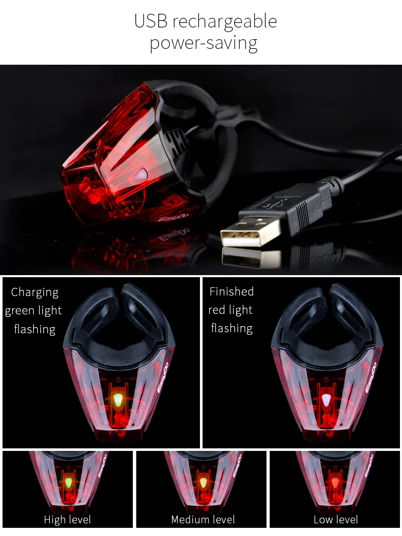 

Bike Light Rear STVZO Cycling Tail Light MTB Road Bicycle Lamp Waterproof USB Battery Light EL-2102/2201