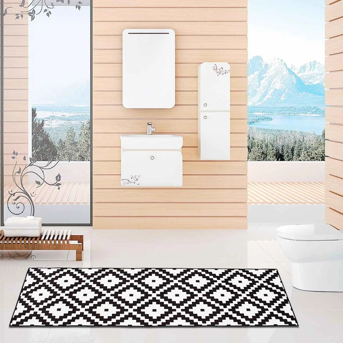 

Anti-slip Door Blanket Rug Carpet Kitchen Floor Mat Bedroom Rug Antiskid Carpet Modern Entry Fashion Nordic Geometric Mat Soft