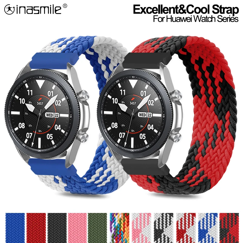 

20mm 22mm Braided Solo Loop Band For Huawei watch 2 GT 2e GT2 Pro Nylon Soft Strap Bracelet For Huawei honor Magic 2 42mm 46mm