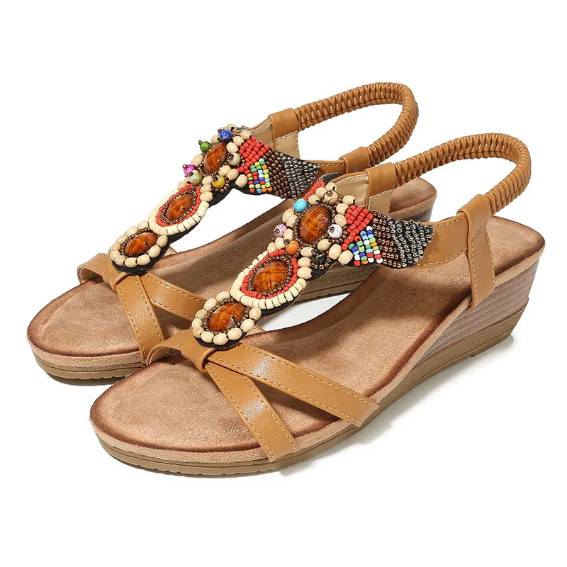 

INS Hot Leisure Women Wedges Heeled Women Shoes 2021 Summer Sandals Party Platform High Heels Shoes Woman