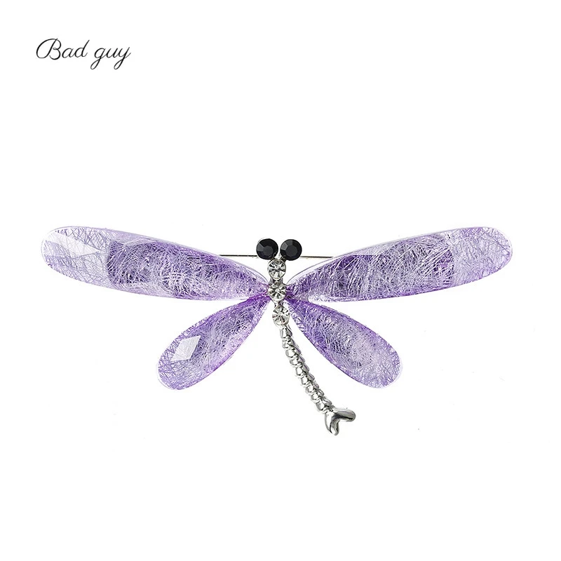 

Bad Guy Platinum Plating Pin For Women's Crystal Dragonfly Brooch Fasion Jewelry Clothes Scarf Buckle Garment Accessories Gifts