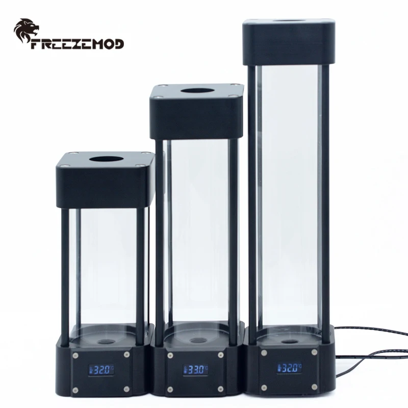 Квадратный кулер для воды компьютера FREEZEMOD акриловый резервуар с ЖК-дисплеем 2020