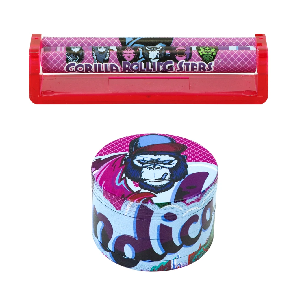 

Gorilla 110mm Multifunction Cigarette Roller with Storage+50mm 4-Layer Zinc Alloy Tabacco Grinder Herb Cigarretter Accesorries