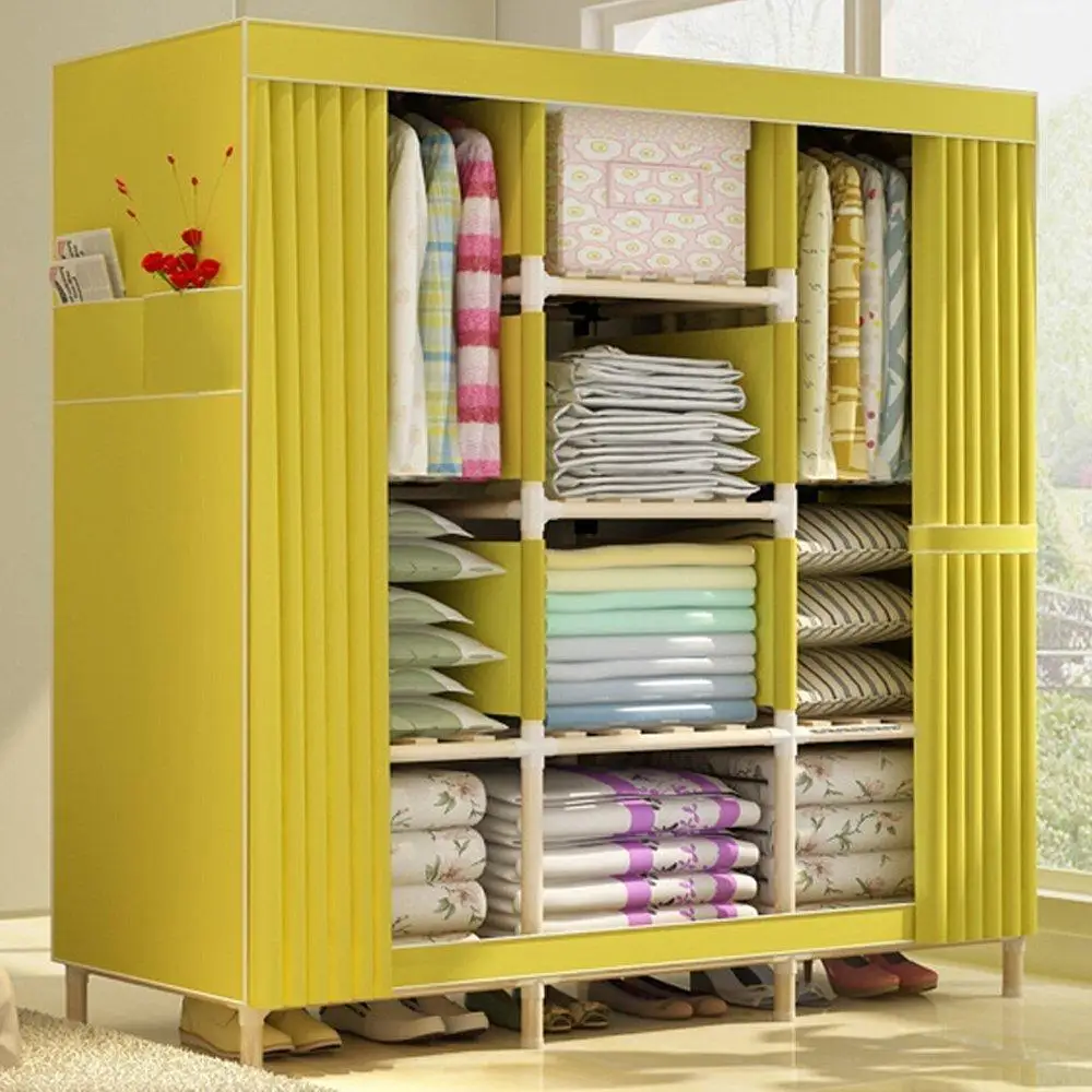 Очень большой шкаф для одежды органайзер хранения деревянный Портативная