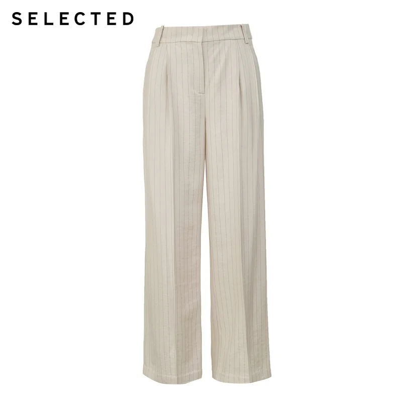 

SELECTED New Women's Simple Sense Stripe Trousers with Wide Legs S|420218519