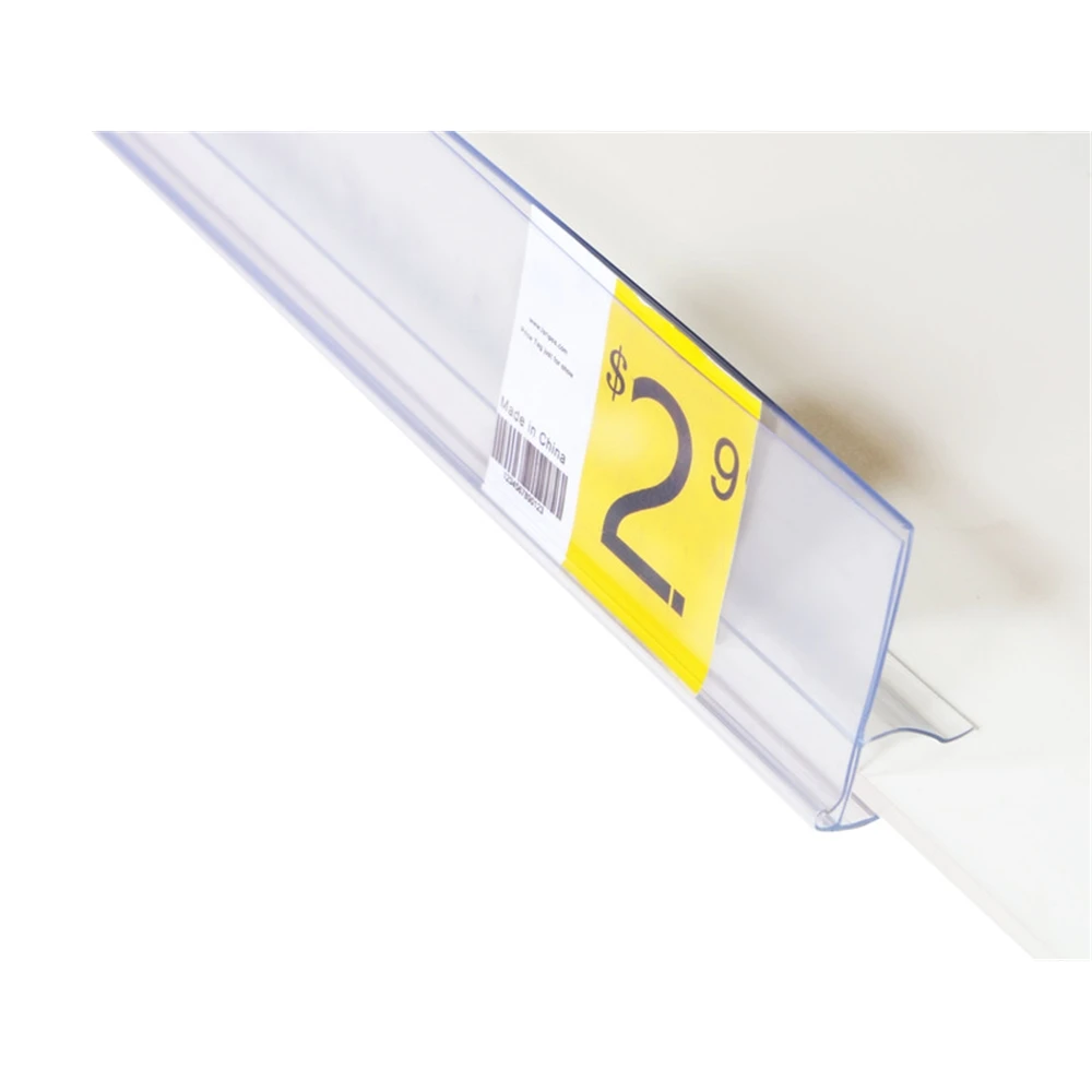 50cm Pop Bottom Clamp Clear Ticket Clip Data Strip Glass Wood Shelf Price Talker Label Holder Sign | Дом и сад