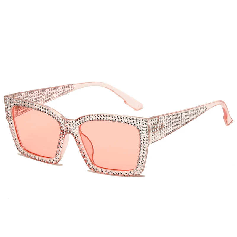 

Fashion Sunglasses With Diamond Luxury Brand Design Women Personality Square Sun glasses Shades UV400 Eyewear oculos de sol