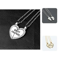 charming lover necklaces shining gift heart shape pendant friendship necklaces women necklaces friendship necklaces 2pcs
