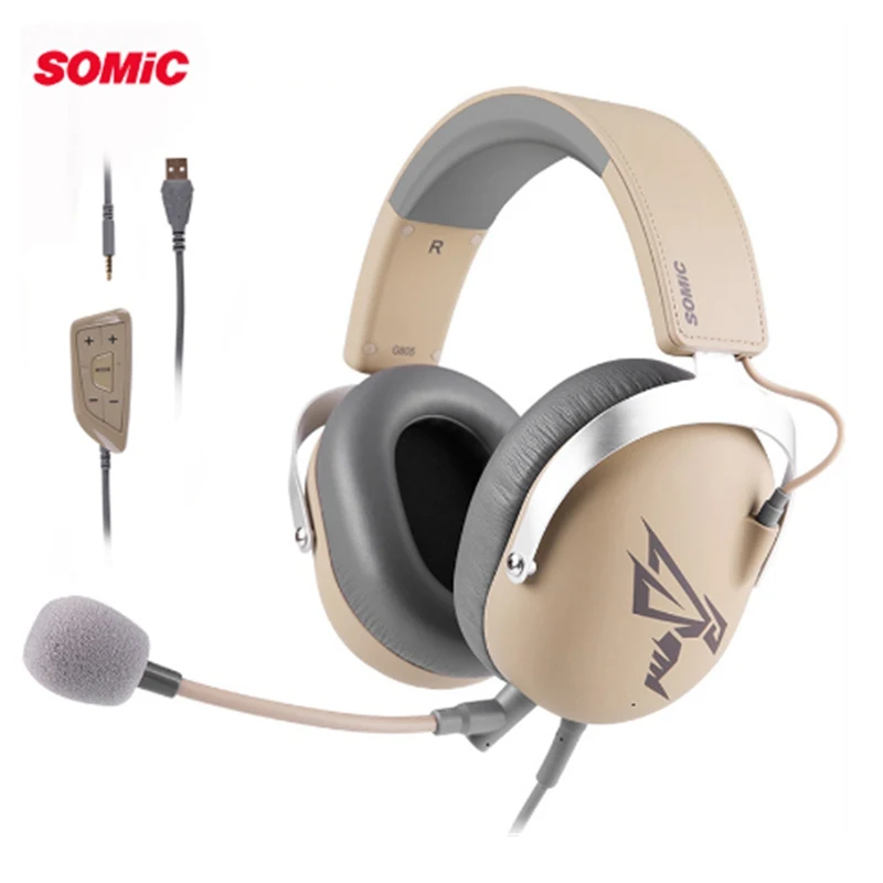 SOMiC G805 Esports Игровые наушники стерео виртуальная 7 1 объемный звук проводная 3 5 мм USB