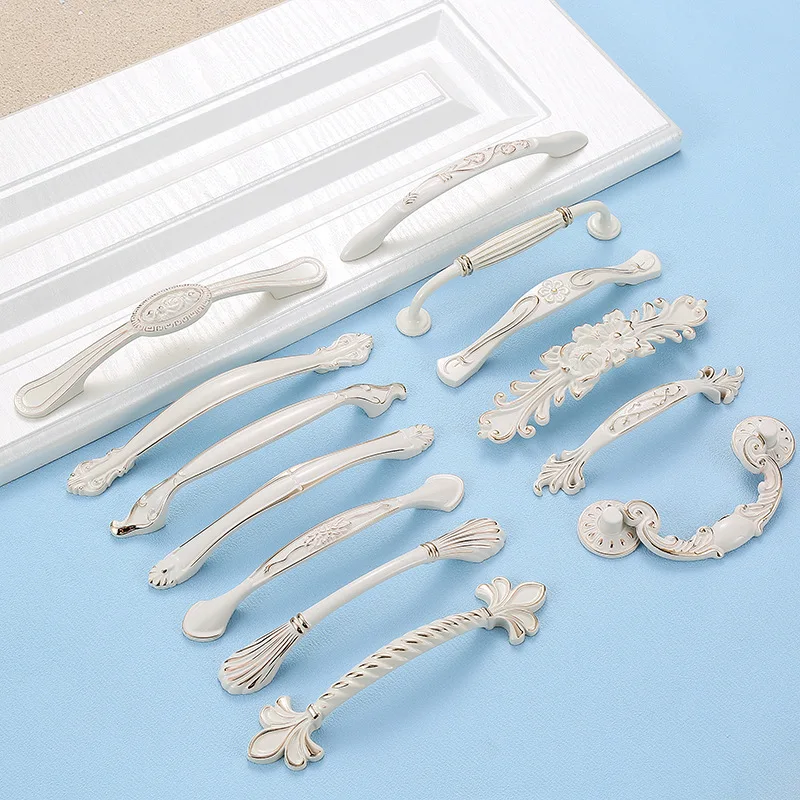 4 шт./лот белая ручка цвета слоновой кости Европейский стиль шкаф двери