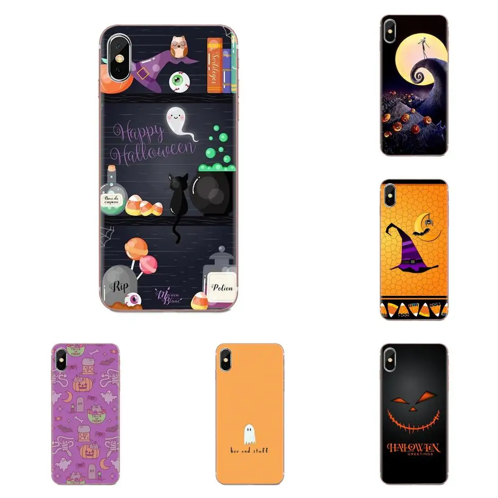 Мягкие прозрачные чехлы для iPhone 11 Pro 4 4S 5 5S SE 5C 6 6S 7 8X10 XR XS Plus Max на Хэллоуин с