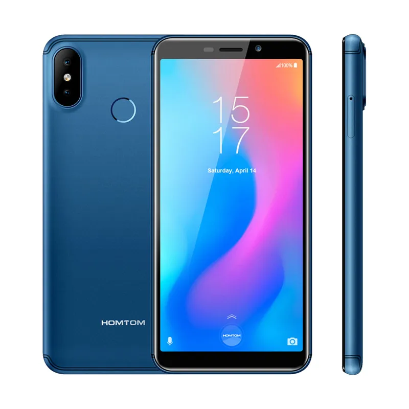 Blue HOMTOM C2 4G смартфон 5," Android 8,1 четырехъядерный процессор MTK6739 2 Гб ОЗУ 16 Гб ПЗУ отпечаток пальца лица ID мобильный телефон - Цвет: Blue