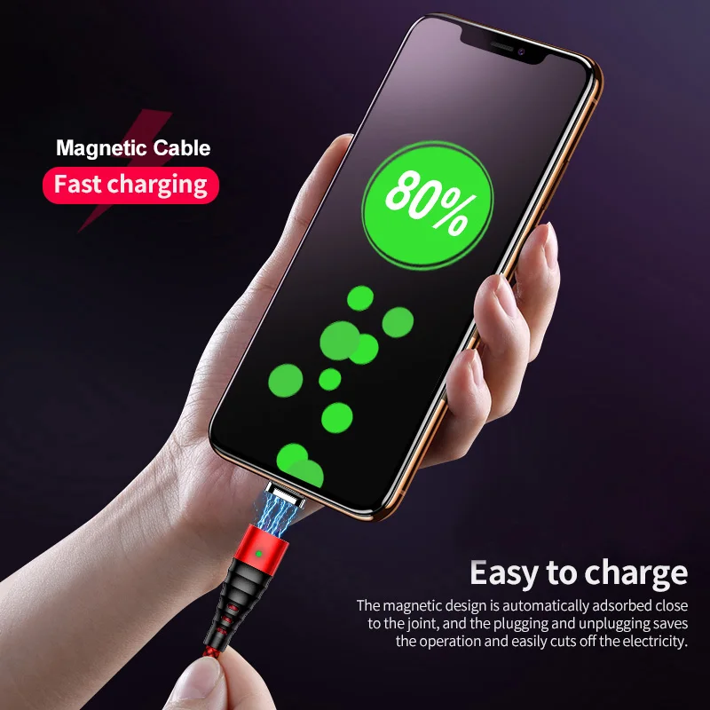 Marjay Магнитный зарядный кабель Micro USB кабель для мобильного телефона 3A провод для быстрого заряда Магнитный кабель Microusb шнур 1 м 2 м
